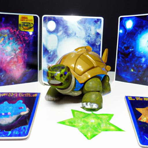The value of rarity: a side-by-side comparison of the 1998 Pokemon Commission Presentation Galaxy Star Blastoise card and other exclusive Pokemon collectibles.
