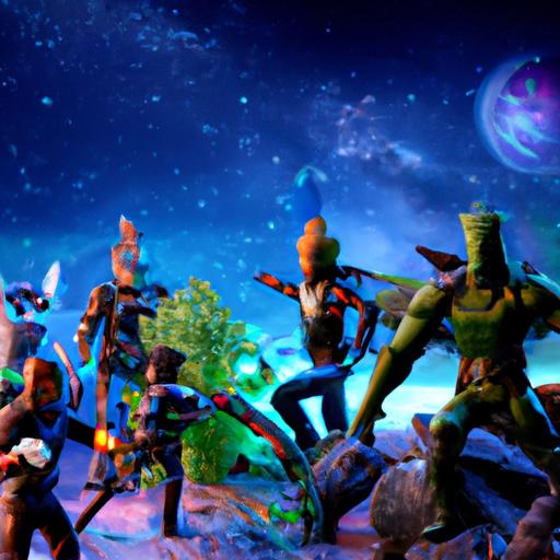 The Guardians of the Galaxy engaged in a thrilling battle against extraterrestrial foes.