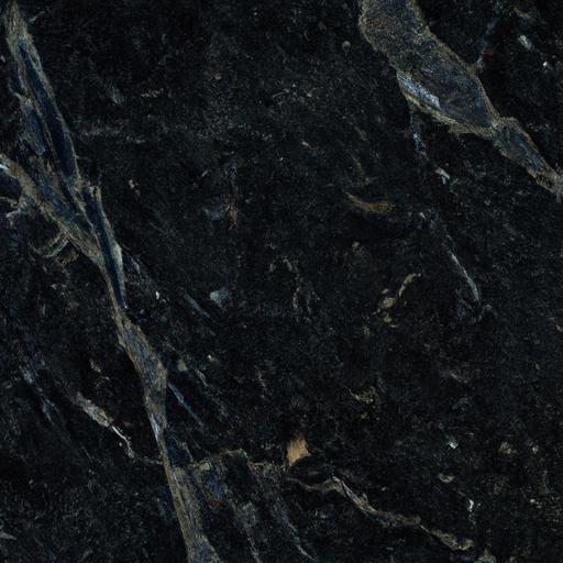 Close-up view of a black galaxy granite countertop, highlighting its shimmering specks.