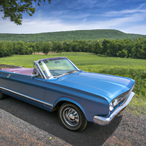 Timeless charm captured - a classic blue 1966 Ford Galaxie 500 Convertible