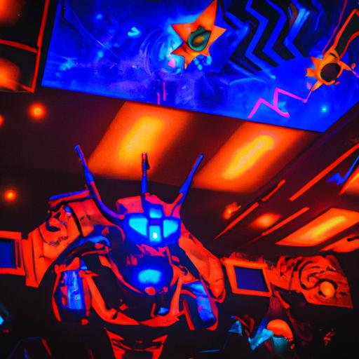 An awe-inspiring moment captured during the Guardians of the Galaxy Ride at California Adventure, as visitors are immersed in a cosmic battle.