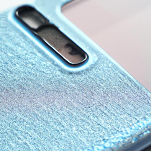 A close-up shot of a Galaxy Note 10 phone case with a shock-absorbing design.