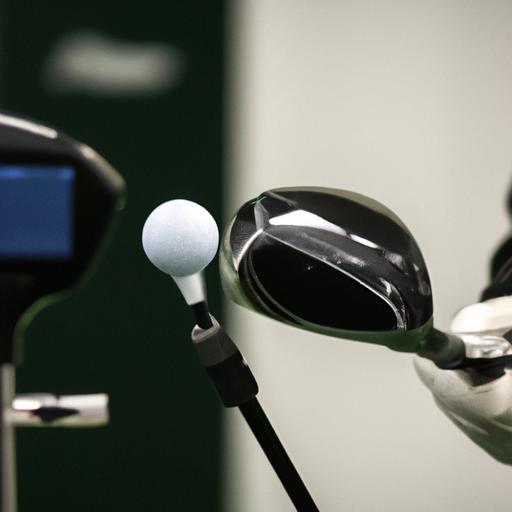 Precise analysis of golf club during driver fitting at Golf Galaxy.