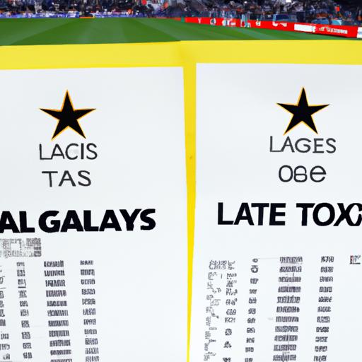 Detailed team sheets showcasing the lineups of Los Angeles Galaxy and Toronto FC.