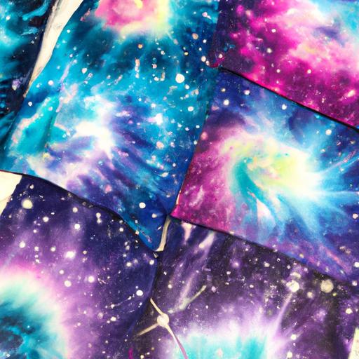 A pair of galaxy tie dye socks that will add a cosmic touch to your outfit.