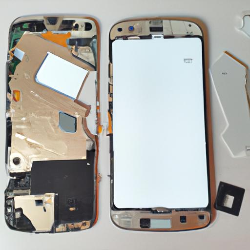 The disassembled Samsung Galaxy S20 FE, ready for a screen replacement procedure.