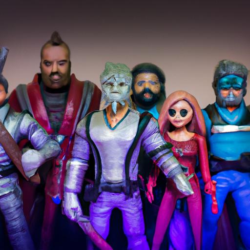 A diverse collection of Guardians of the Galaxy action figures showcasing the beloved characters.