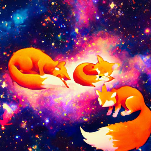 Immerse yourself in the beauty of the universe with this captivating galaxy cute fox wallpaper.