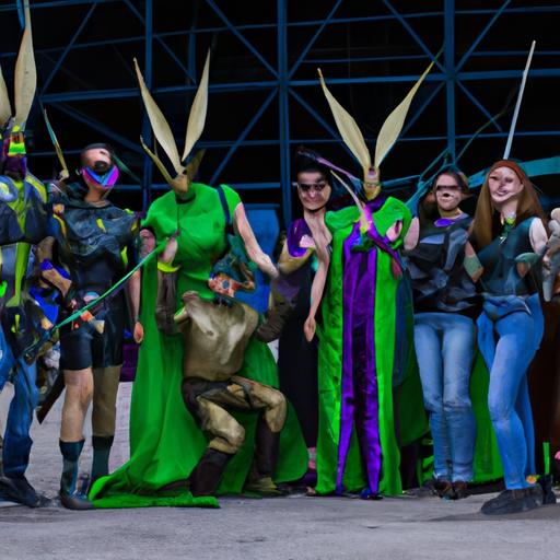 A group of friends brings the Guardians of the Galaxy to life with their impressive Mantis costumes.