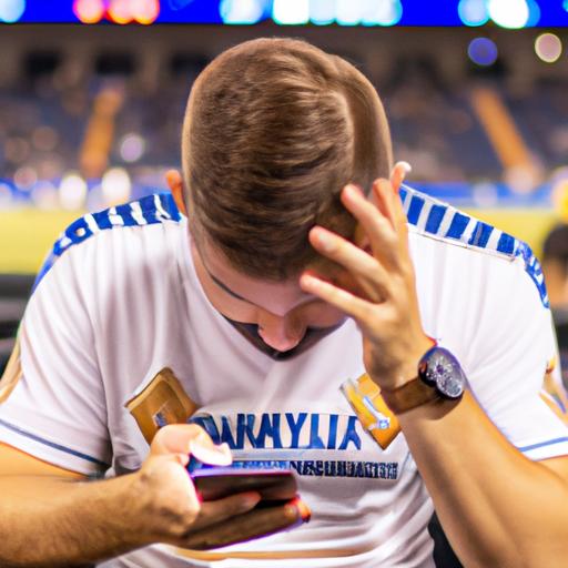 A Galaxy fan stays connected by checking the team's schedule on their mobile device.