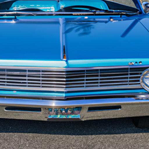 Impeccable restoration work on display - the blue Ford Galaxie 500 Convertible 1967.
