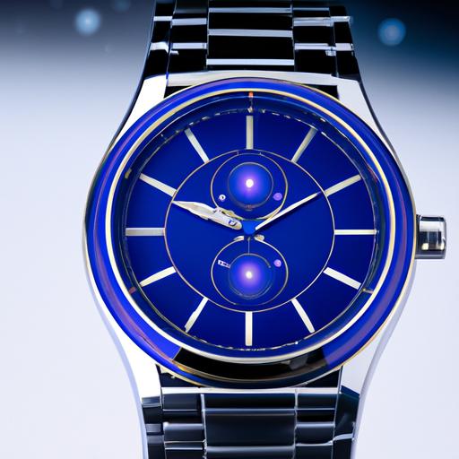 Experience sophistication with the Galaxie by Elgin watch, adorned with a captivating blue dial and silver bracelet.