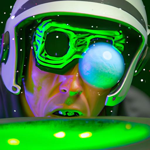 Focused golfer navigating cosmic obstacles during a thrilling round of galaxy games and golf.