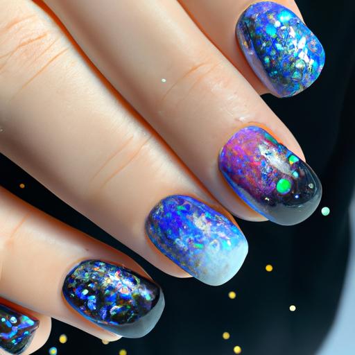 Unleash your inner astronomer with these cosmic galaxy nails in Marion, NC.