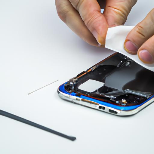 A professional technician performing a Galaxy S7 screen replacement.