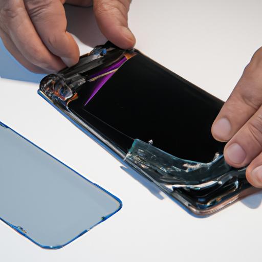 A professional technician performing a Galaxy S9 screen replacement.