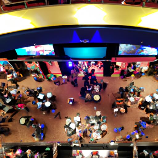 Experience the vibrant atmosphere of the Galaxy Theater San Antonio's lobby, where anticipation and excitement fill the air.