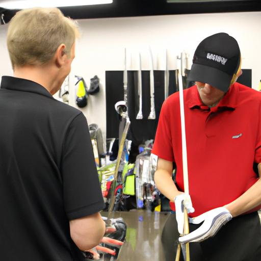 At Golf Galaxy in Des Moines, Iowa, customers can receive professional golf club fitting services.