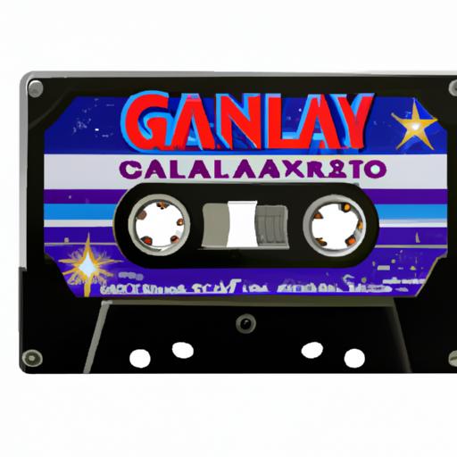 A vintage Guardians of the Galaxy cassette tape featuring the iconic logo.