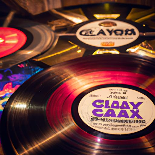 Guardians of the Galaxy vinyl records playing on a vintage turntable.
