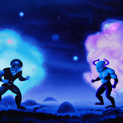 Witness an epic clash between Heroes of Goo Jit Zu Galaxy Attack characters amidst the stars.