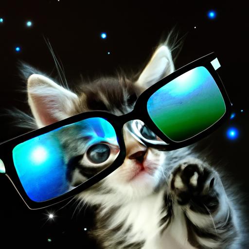 This little ball of fur is ready to conquer the galaxy with its cute galaxy glasses.