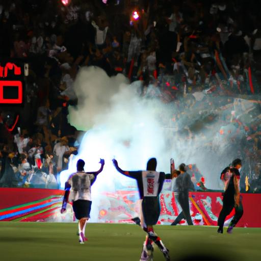 LA Galaxy players celebrate their victory over Chivas in a high-intensity Leagues Cup match.