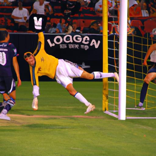 LA Galaxy's goalkeeper showcases incredible reflexes, denying Real Salt Lake a goal.