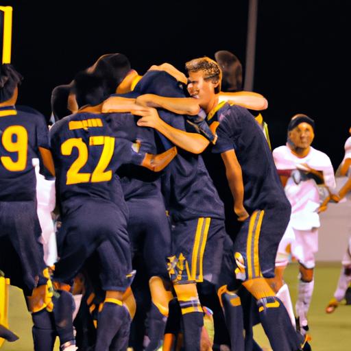 LA Galaxy II players celebrate a memorable goal against New Mexico United.
