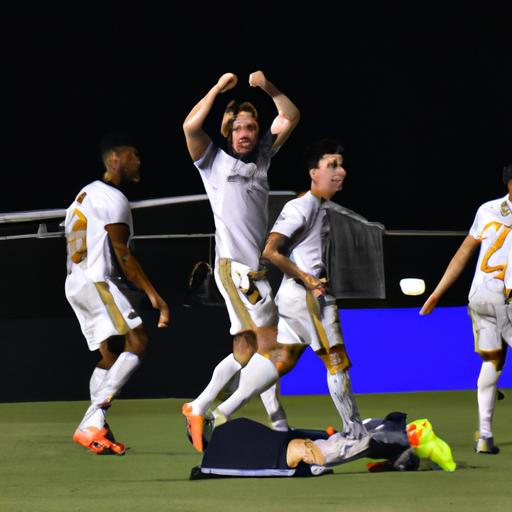 Joyous moment for LA Galaxy as they score against Nashville SC