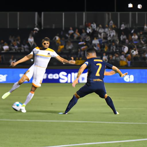 The electrifying atmosphere at the stadium as fans cheer for their favorite team during the LA Galaxy - Nashville SC match.