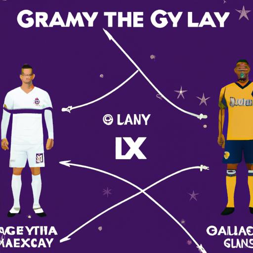 Visual representation of the contrasting lineups for LA Galaxy vs Orlando City.