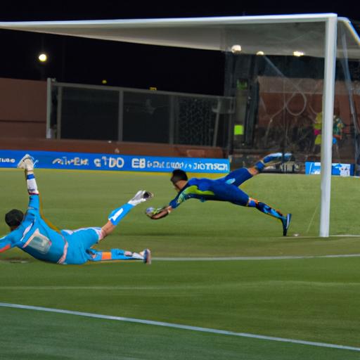 Las Vegas Lights' goalkeeper showcases incredible agility to deny LA Galaxy II a goal.