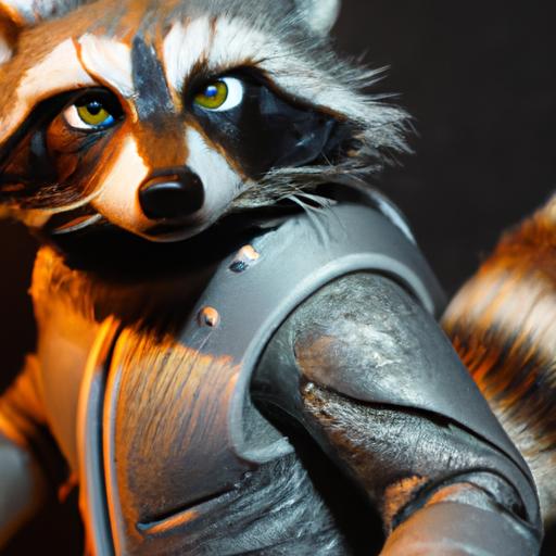 Rocket Raccoon action figure, a fan-favorite Guardian, ready for action.