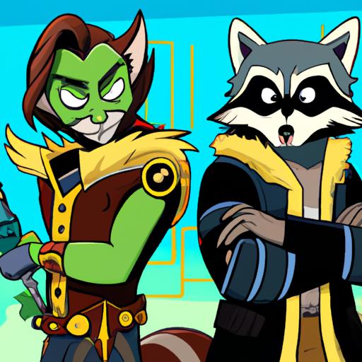 Loki and Rocket Raccoon team up for a mischievous scheme in the Asguardians of the Galaxy series.