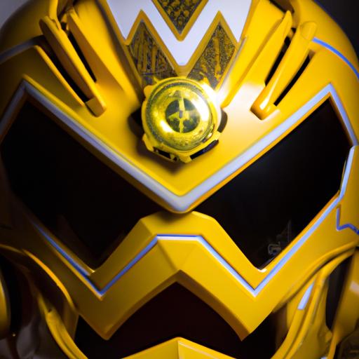 The iconic helmet of the Lost Galaxy Yellow Ranger, symbolizing bravery and adventure.