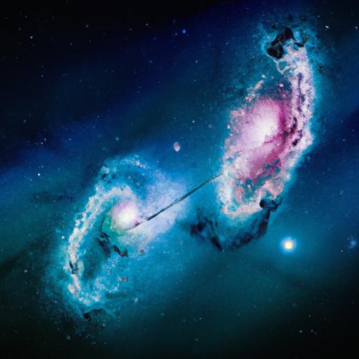 The collision of galaxies signifies the intense climax and profound impact of the ending in 'Love Like the Galaxy'.