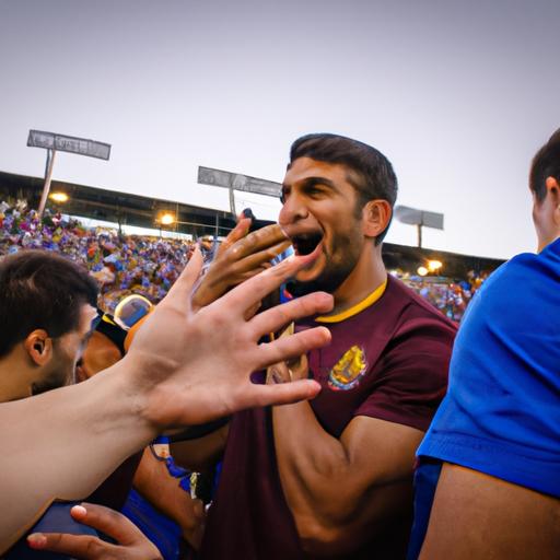 Suarez engaging with LA Galaxy fans, demonstrating his immense popularity and fanbase devotion.