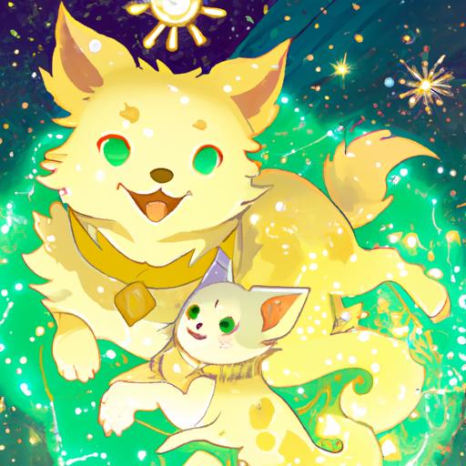 Lumi and Sparkle enjoy a serene moment amidst the stars, cherishing their deep bond and the wonders of the galaxy.