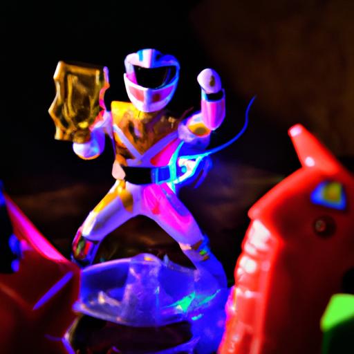 The Power Rangers Lost Galaxy Megazord unleashing its powerful attacks on its opponent.