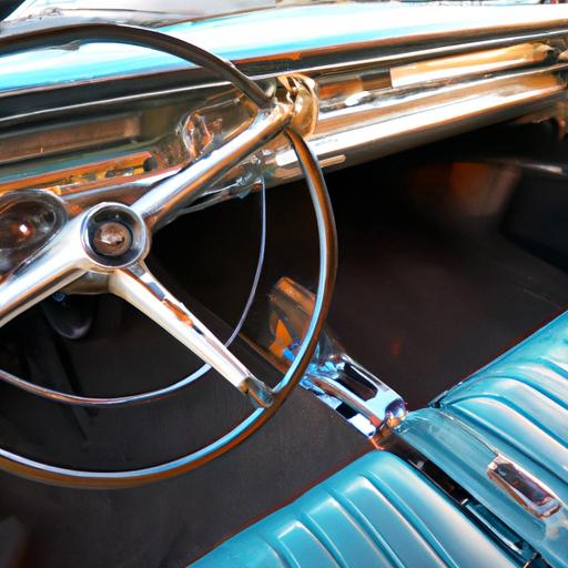 Step back in time with the nostalgic interior of a 1965 Ford Galaxy 500.