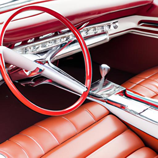 Indulge in the opulence and sophistication of the pristine interior of a 1963 Ford Galaxie Convertible.
