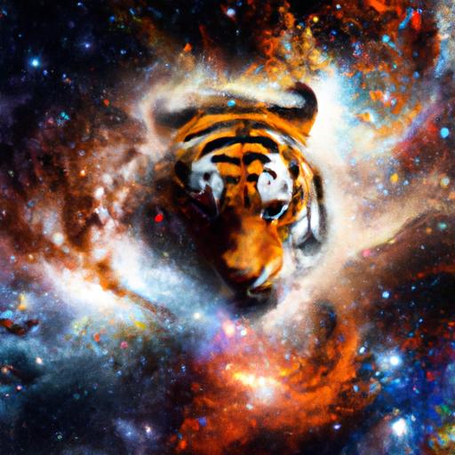 Transform your device with this extraordinary combination of galaxy and tiger elements.
