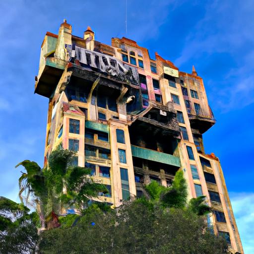 Guests marvel at the iconic Tower of Terror, now infused with the Guardians of the Galaxy theme.