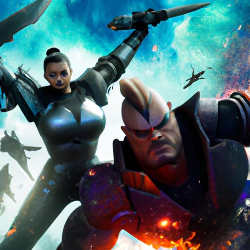 Valkyrie and Drax join forces to fight against intergalactic villains in the Asguardians of the Galaxy series.