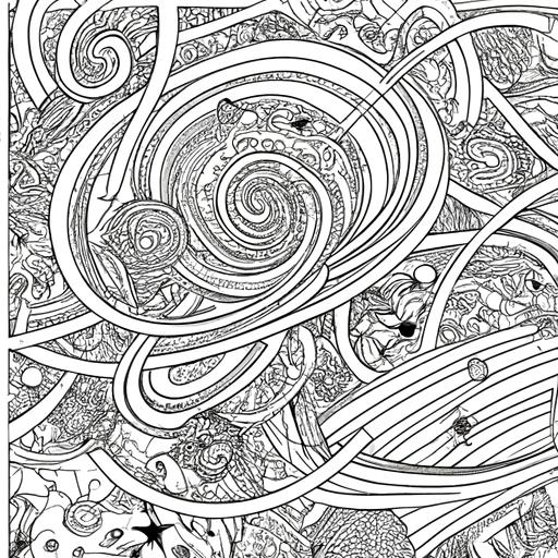 Immerse yourself in a world of vibrant colors with this galaxy trippy coloring page.